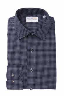 Windowpane Long Sleeve Trim Fit Shirt