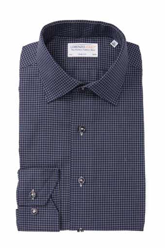 Windowpane Long Sleeve Trim Fit Shirt