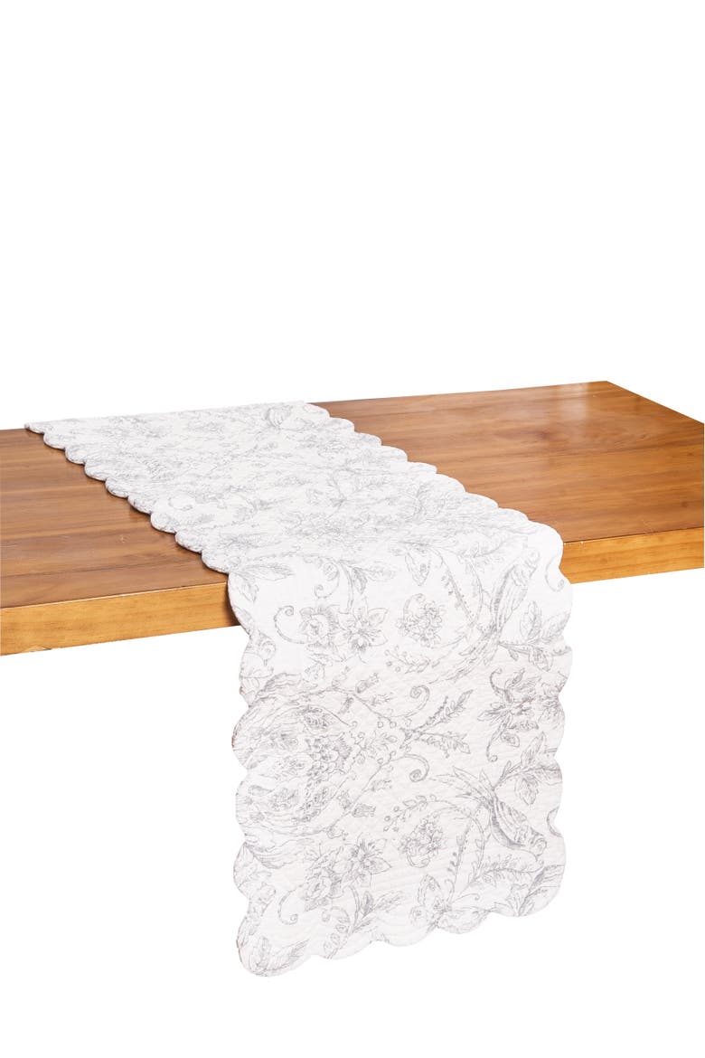 Callahan Grey Songbirds 100% Cotton Table Runner 14" x 51", Alternate, color, Gray