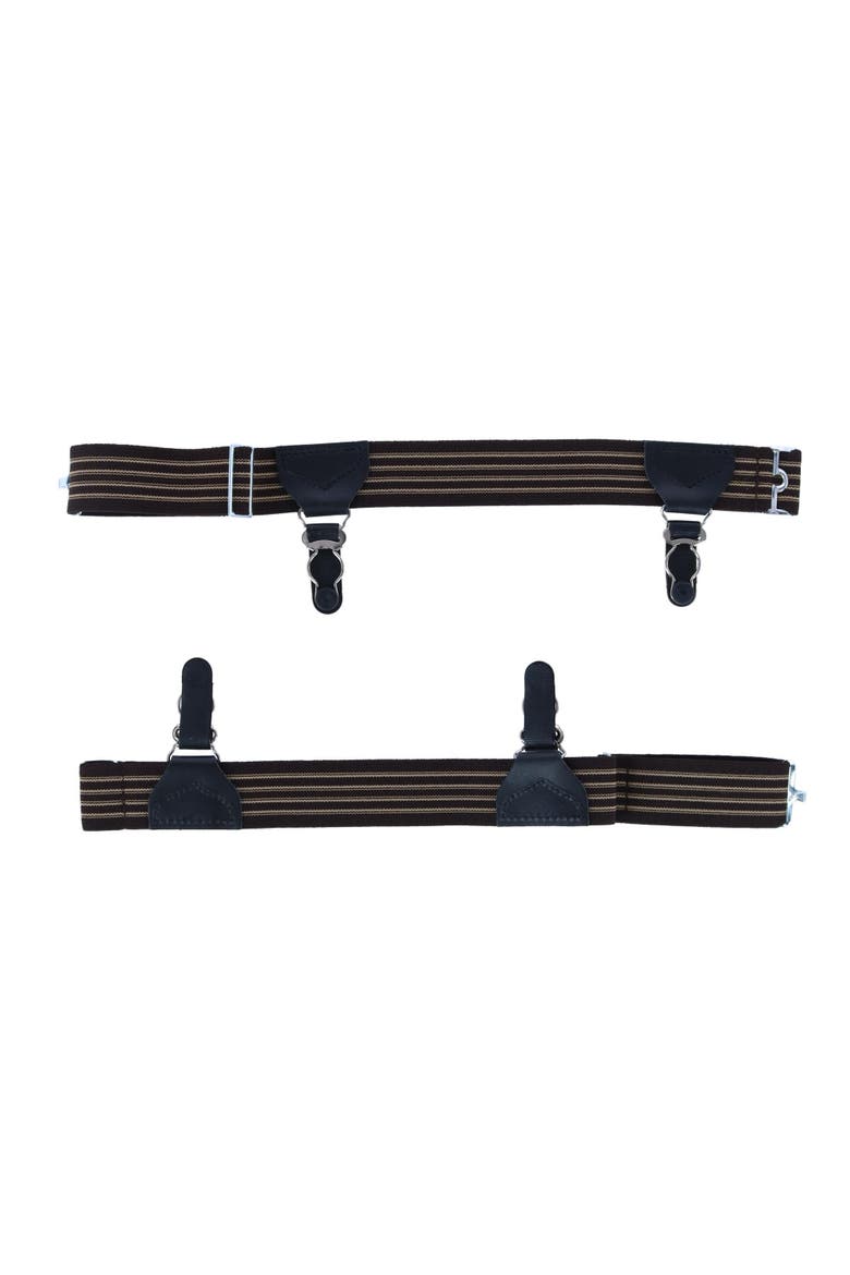 Sutton Double Grip Sock Garters, Alternate, color, Brown
