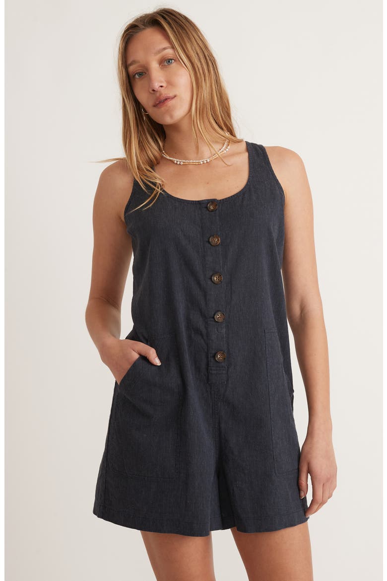 Sydney Patch Pocket Romper, Alternate, color, INDIA INK