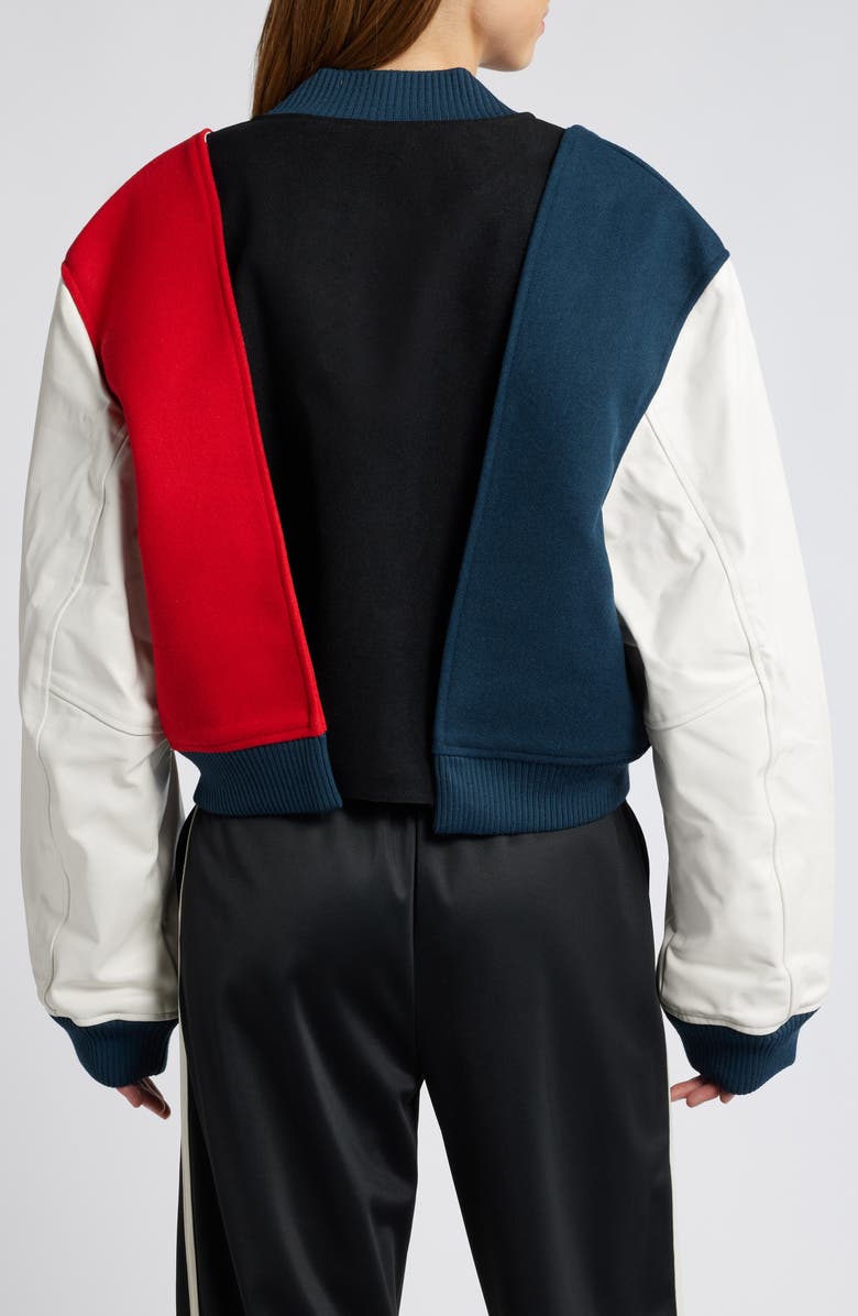 Nike x Yoon Ahn Varsity Bomber Jacket, Alternate, color, Black/ Navy/ Phantom/ White
