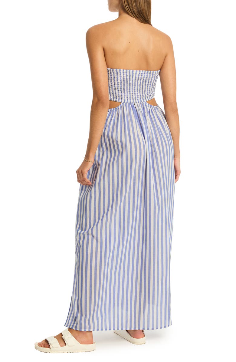 Sea Level Sails Strapless Cover-Up Maxi Dress, Alternate, color, Royal