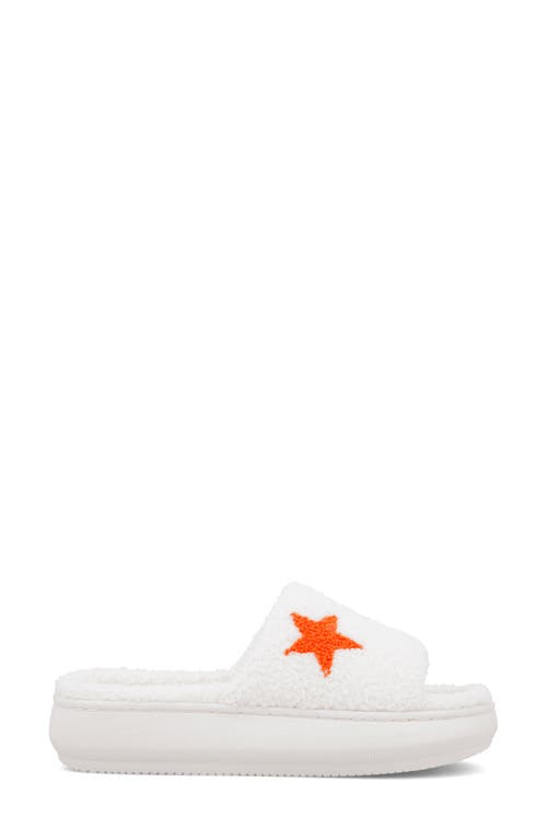 Mia Huggie Platform Sandal In White/pink Tripple Stars