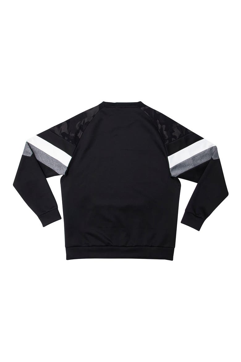 Colorblock Pullover Crewneck Sweatshirt, Alternate, color, BLACK/ CAMO/ HEATHER GREY