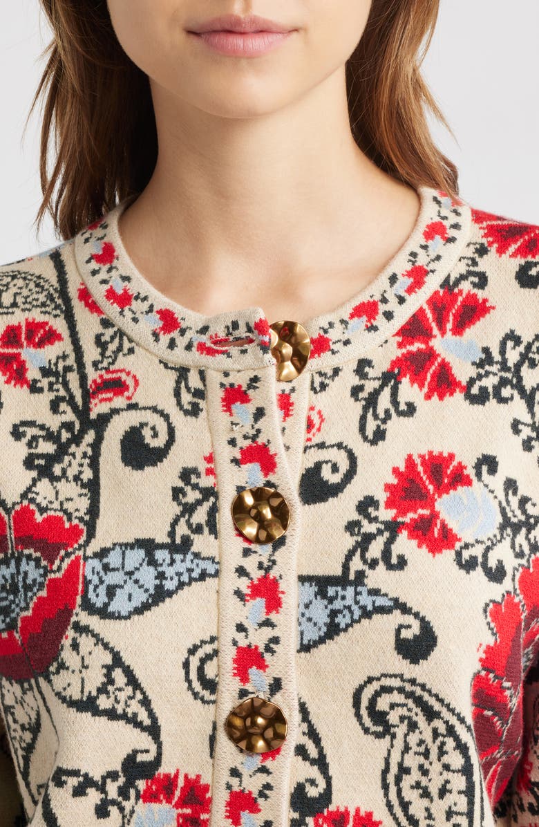 FARM Rio Francesca Sand Knit Cardigan, Alternate, color, 