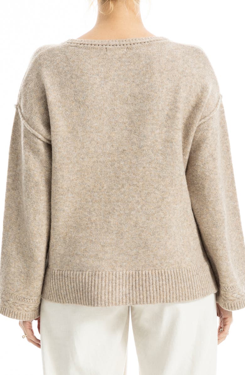 MAX STUDIO Relaxed Crewneck Sweater, Alternate, color, Heather Toast