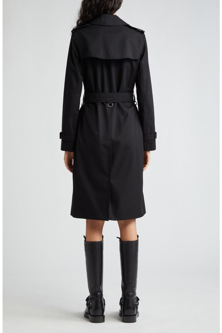 Kensington Heritage Mid Length Trench Coat, Alternate, color, BLACK