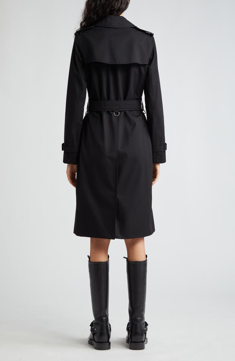 Burberry Kensington Heritage Mid Length Trench Coat, Alternate, color, Black
