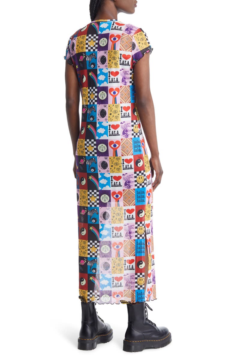 Dressed in Lala Patchwork Print Mesh Dress, Alternate, color, Lala World