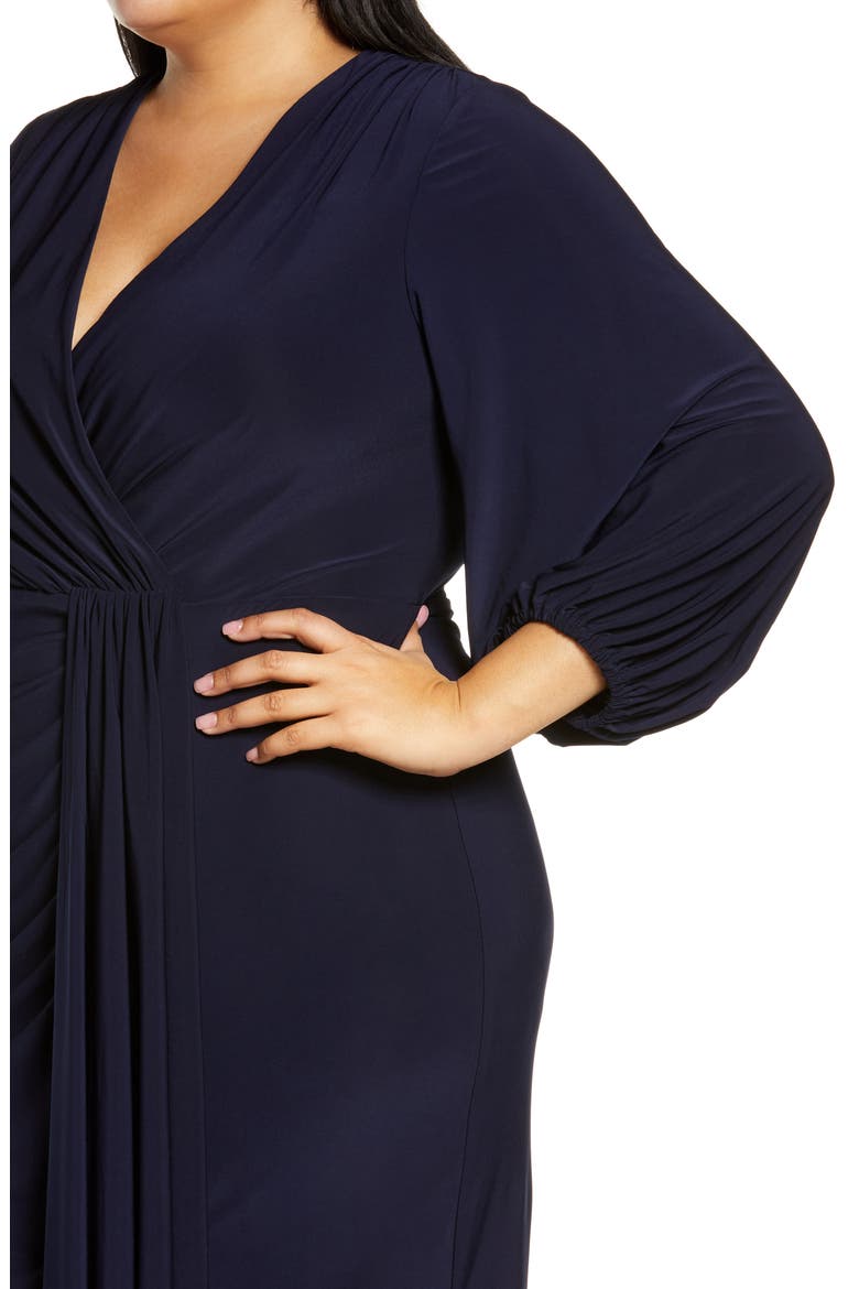 Wrap Front Cocktail Dress, Alternate, color, NAVY