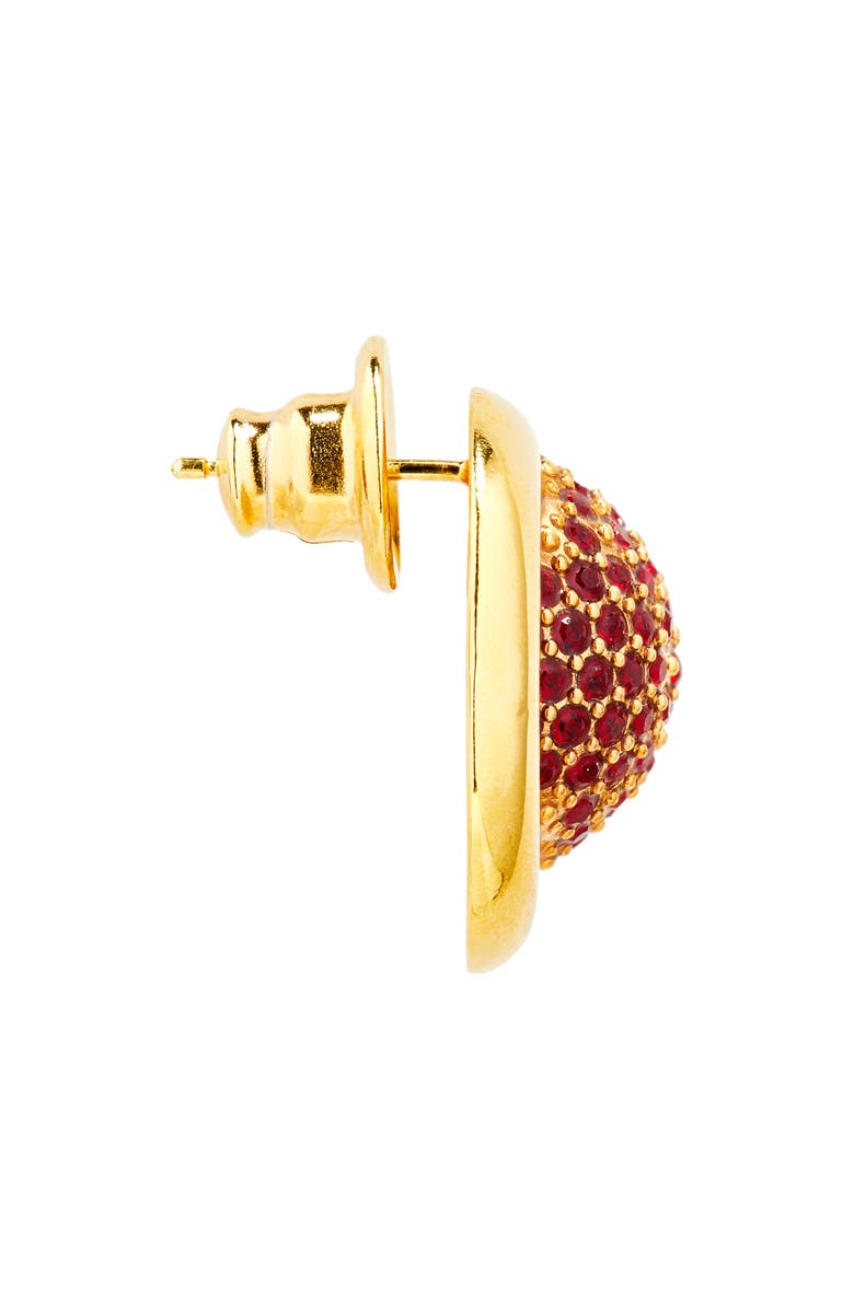 Oscar de la Renta Pavé Sphere Stud Earrings, Alternate, color, Red