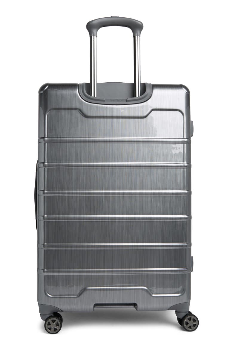 Rollmaster™ Lite 28" Expandable Large Checked Hardside Spinner Luggage, Alternate, color, SILVER