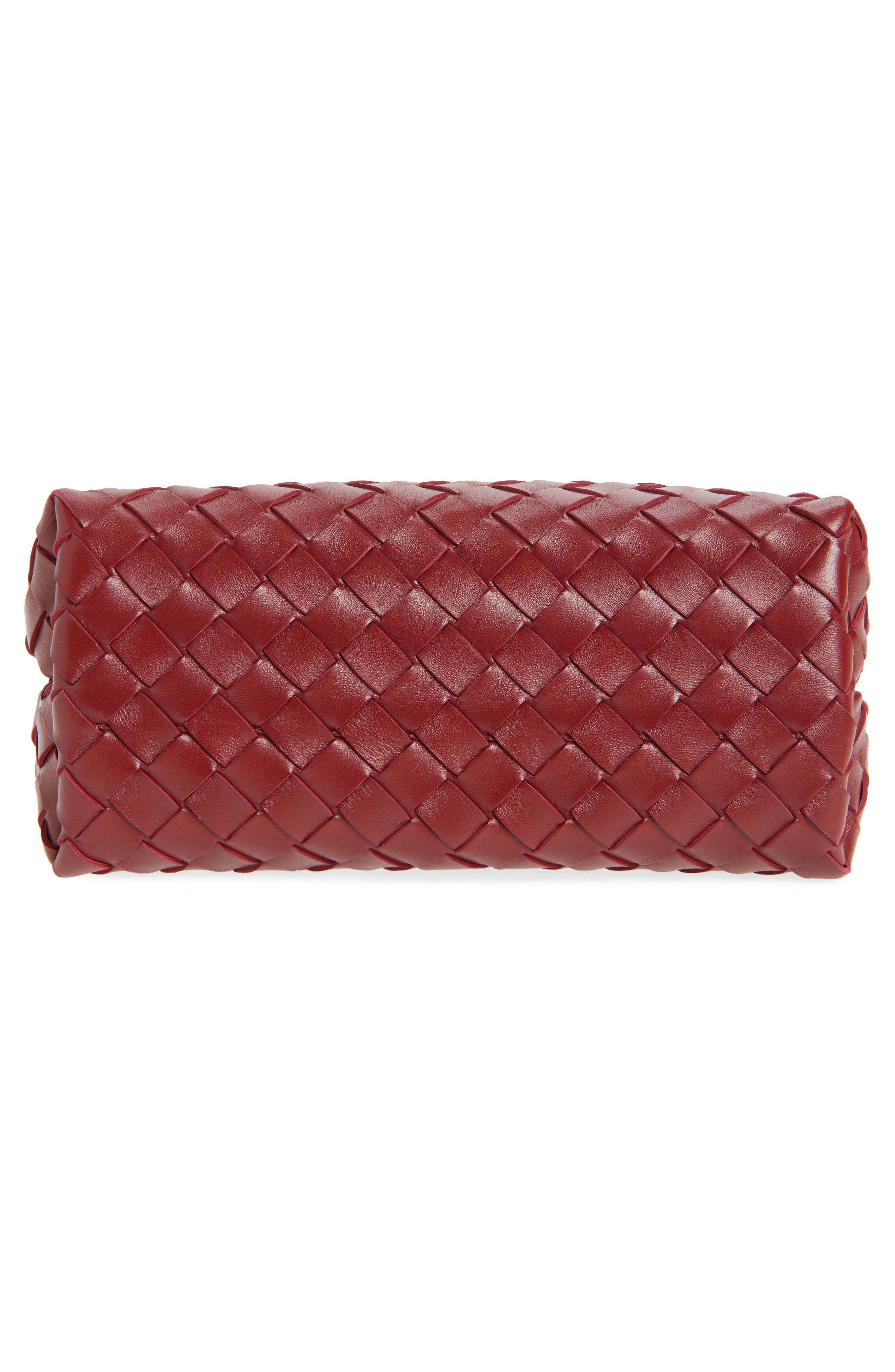 Bottega Veneta Small Andiamo Intrecciato Lambskin Leather Top Handle Bag, Alternate, color, 6551 Lava Red-M B