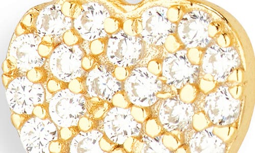 Argento Vivo Pavé Crystal Heart Drop Huggie Hoop Earrings In Gold