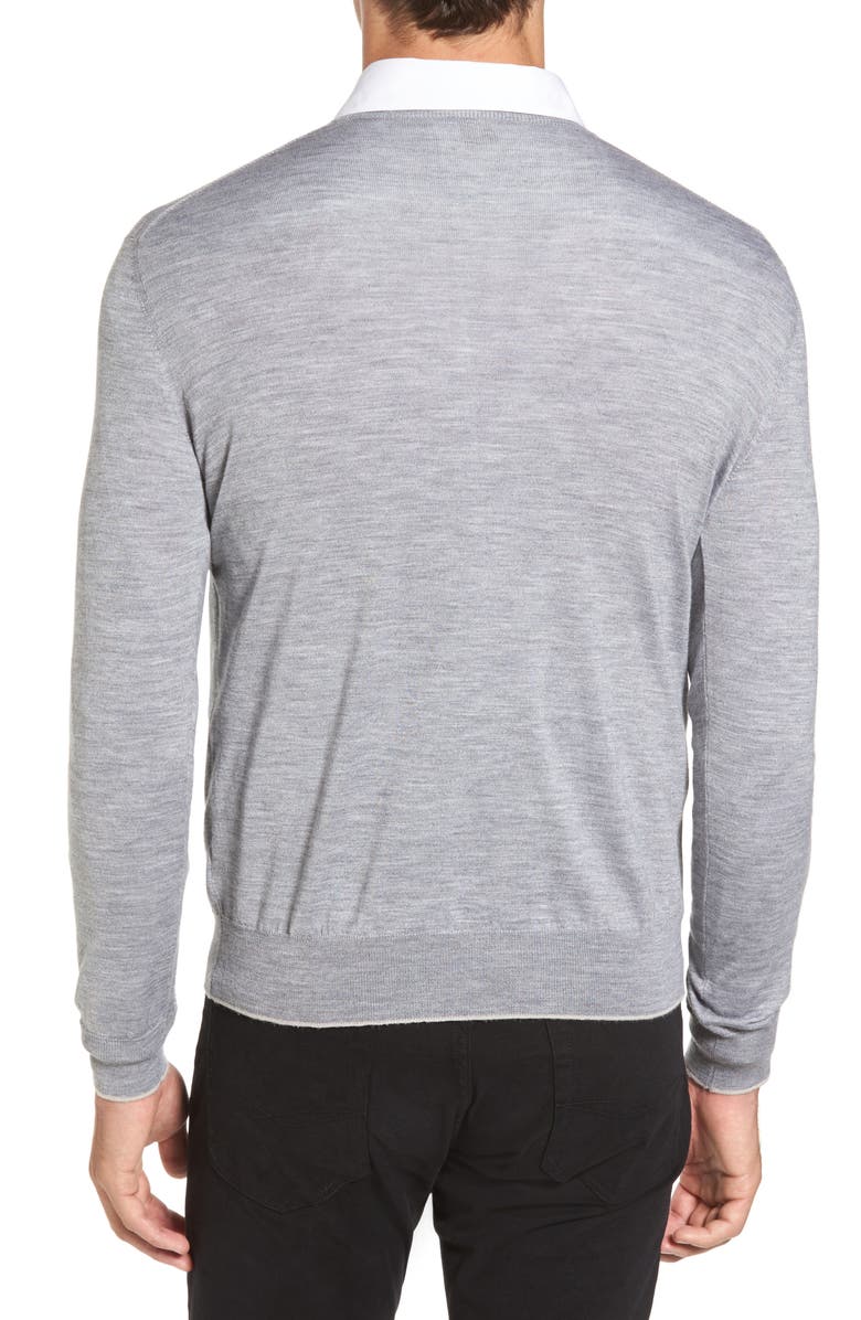 Eleventy Merino Wool & Silk Tipped Sweater, Alternate, color, 