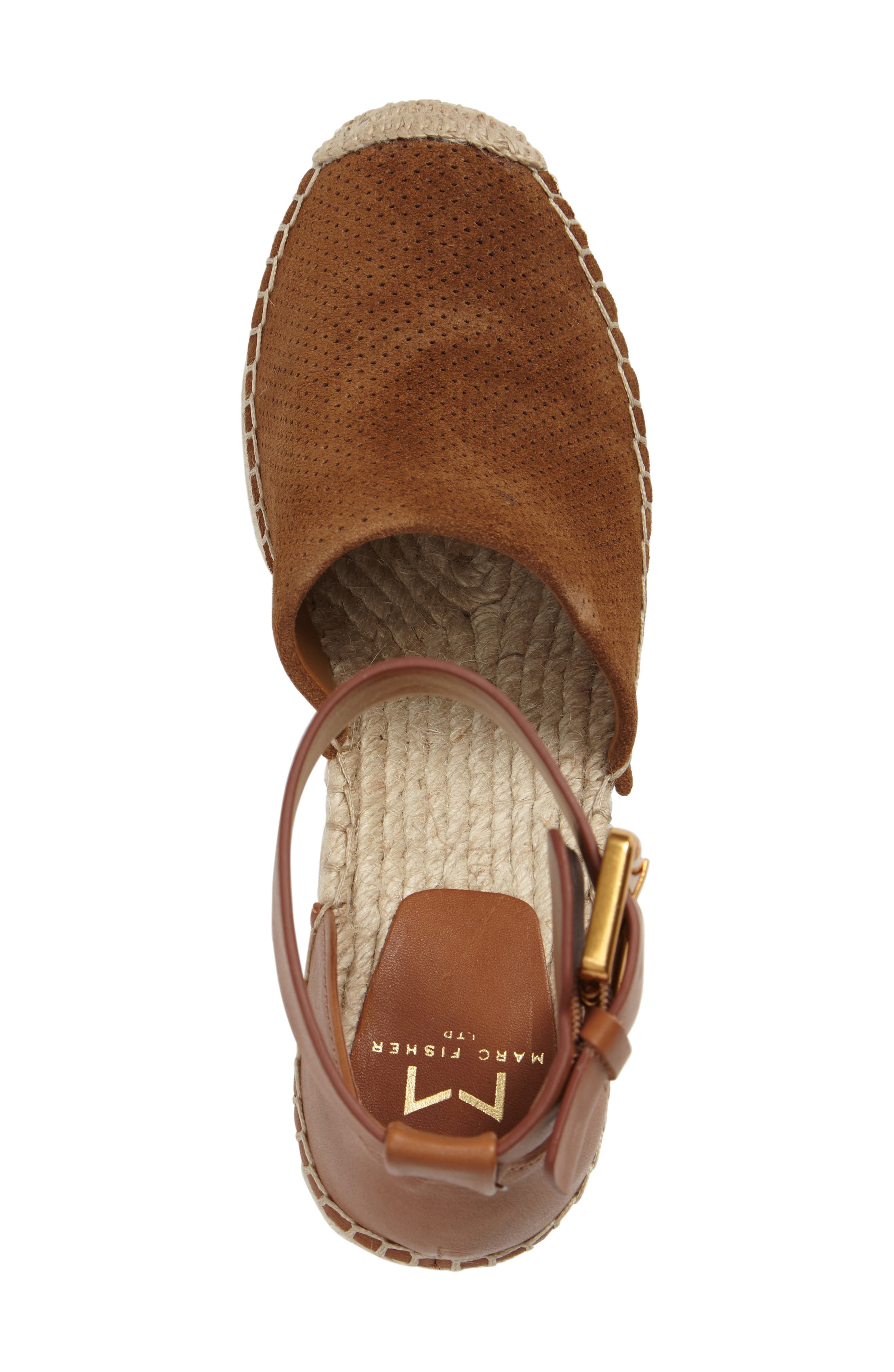 Marc Fisher LTD Aaron Platform Wedge Espadrille, Alternate, color, Cognac Suede