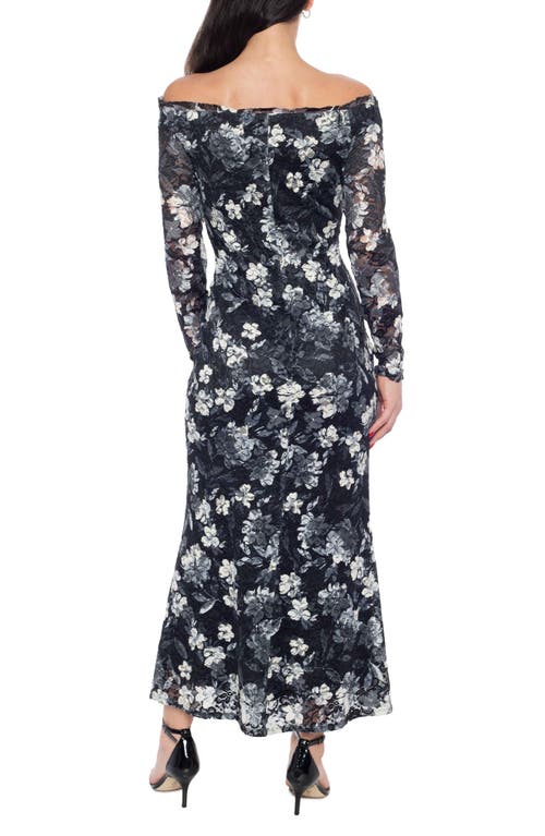 Marina Lace Off The Shoulder Long Sleeve Maxi Dress In Multi