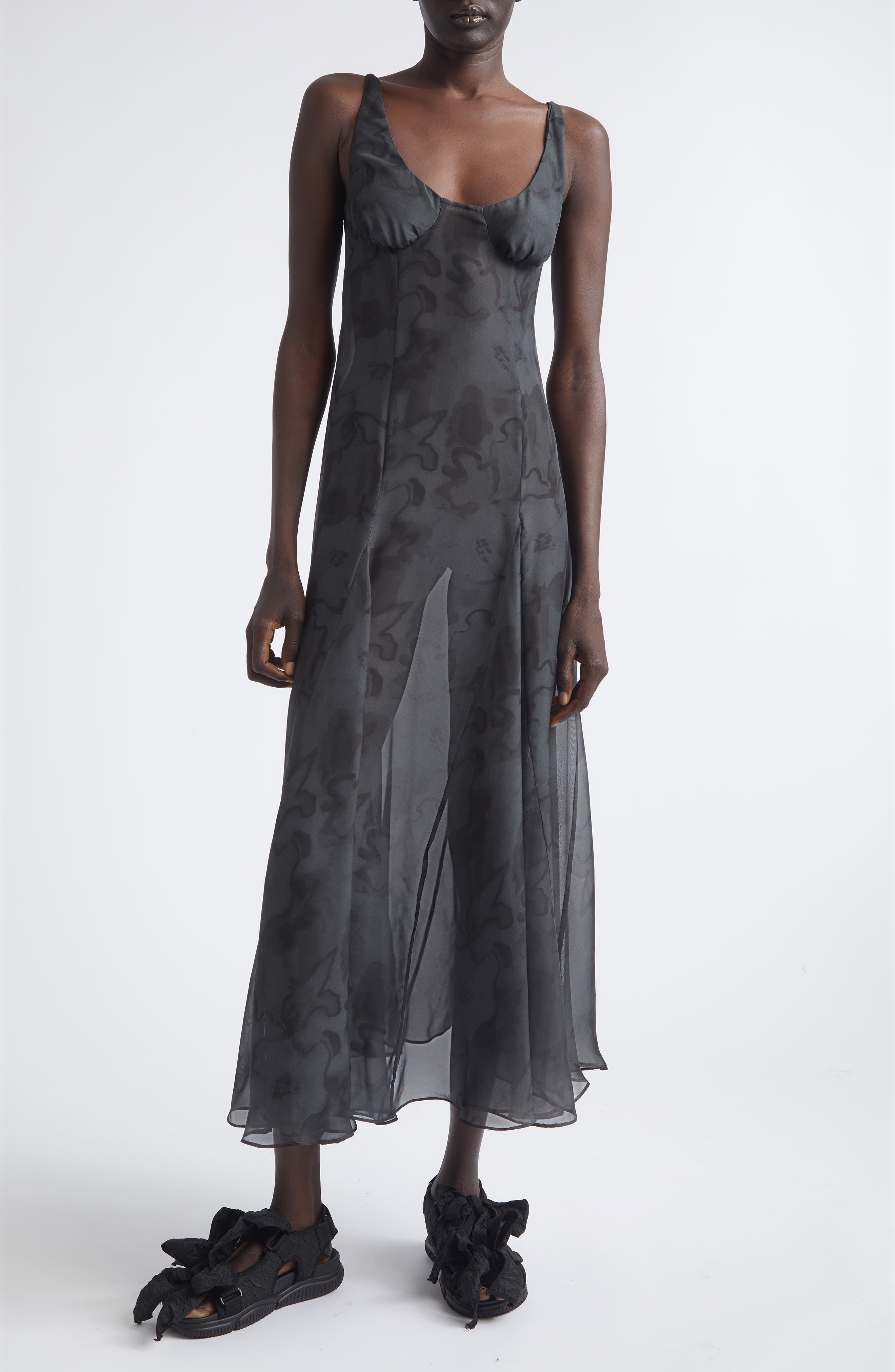 selected BLACK FLORAL SCRIBBLE