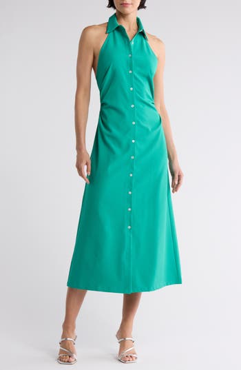 Area Stars Dreia Halter Shirtdress In Green