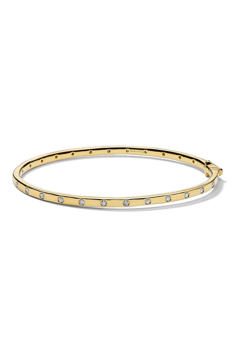 Stardust Diamond Thin Hinge Bangle, Main, color, YELLOW GOLD/ DIAMOND