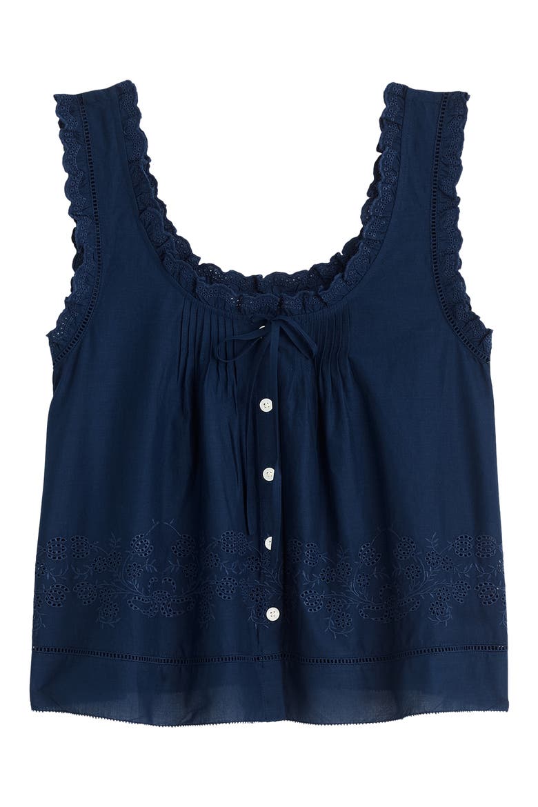 The Embroidered Leah Top, Alternate, color, CLASSIC INDIGO