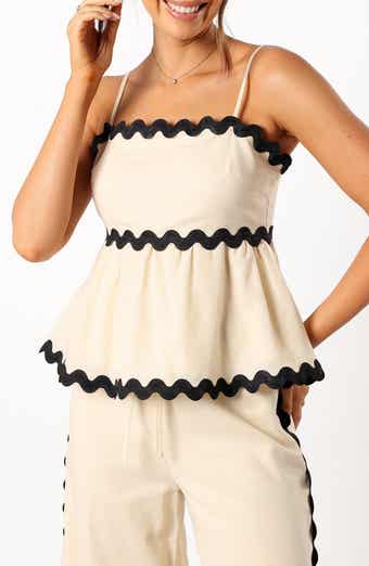 Petal & Pup Mollymook Rickrack Trim Sleeveless Peplum Top