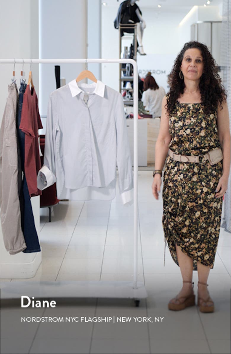 Pinstripe Cotton Poplin Button-Up Shirt, sales video thumbnail