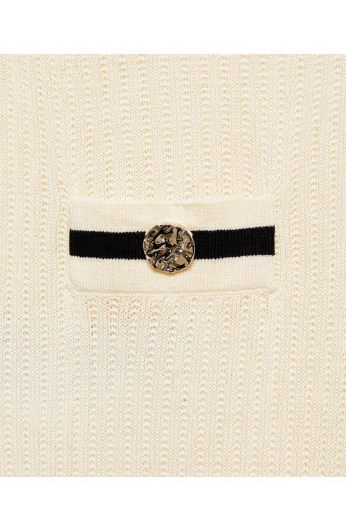 Shop Mango Contrast Trim Sweater Vest In Ecru