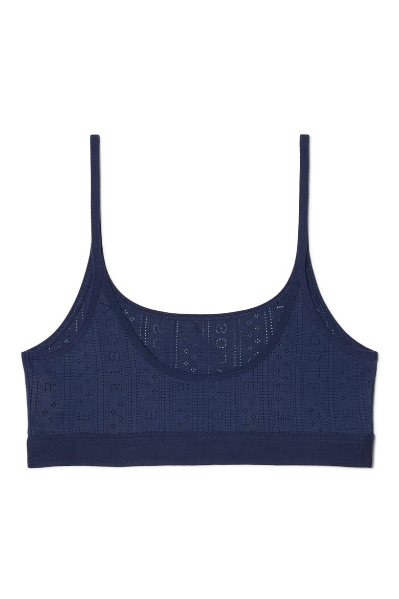 Logo Pointelle Bralette, Alternate, color, 166 - MARINE