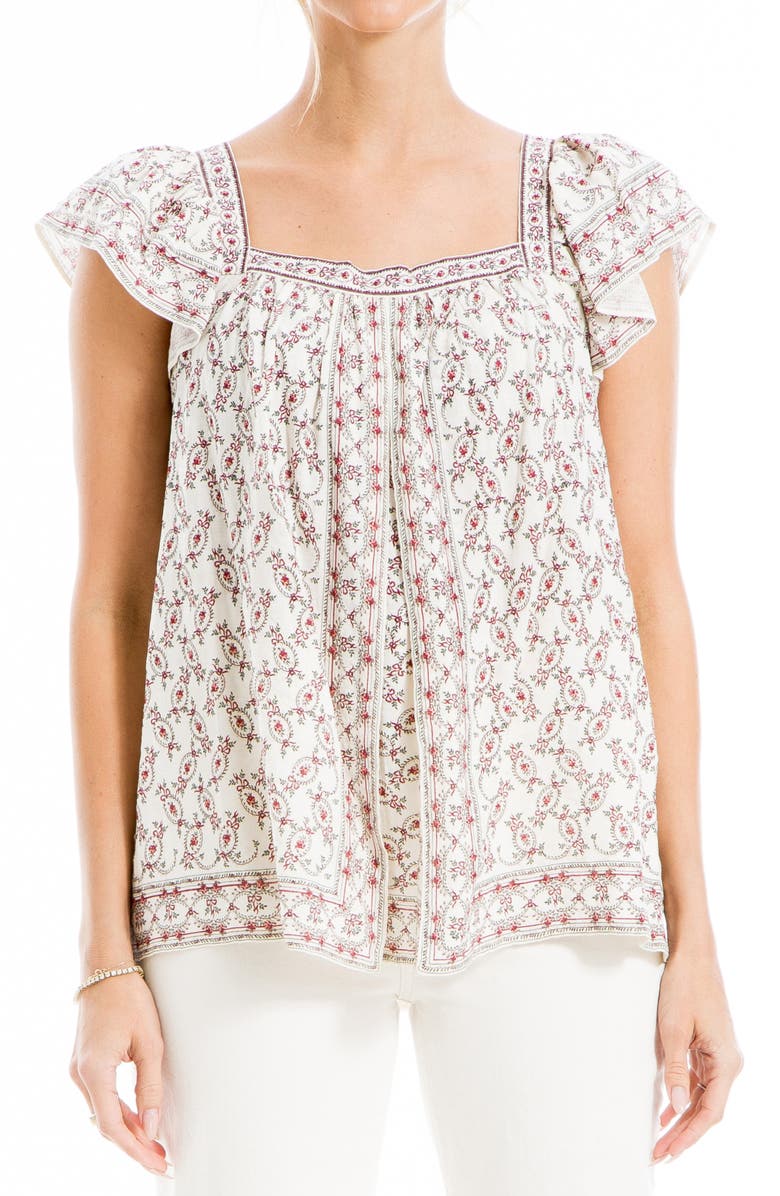 MAX STUDIO Flutter Sleeve Top, Main, color,