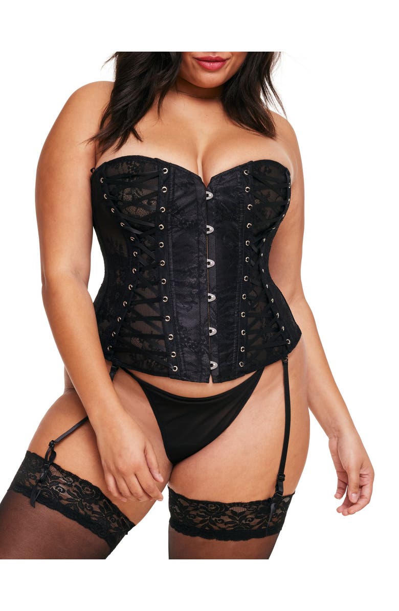 Adore Me Nikita Unlined Boned Corset & G-string Set, Main, color, 