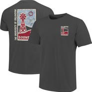 IMAGE ONE Men's Graphite Oklahoma Sooners Comfort Colors Minimal Vista Distressed Graphics T-Shirt
