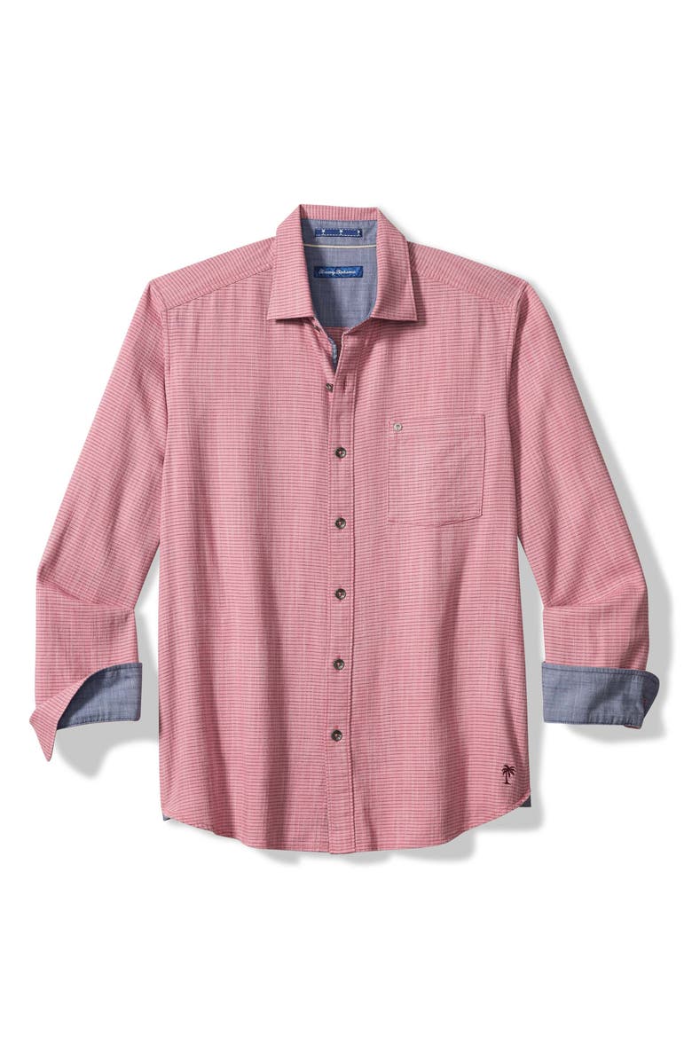 Tommy Bahama Dorado Stretch Cotton Button-Up Shirt, Alternate, color, Luxe Berry