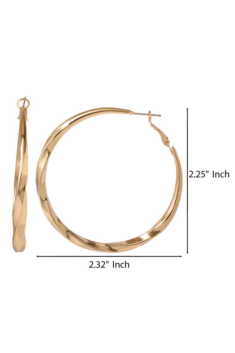 Twisted Gold Hoop Earrings, Alternate, color, Gold