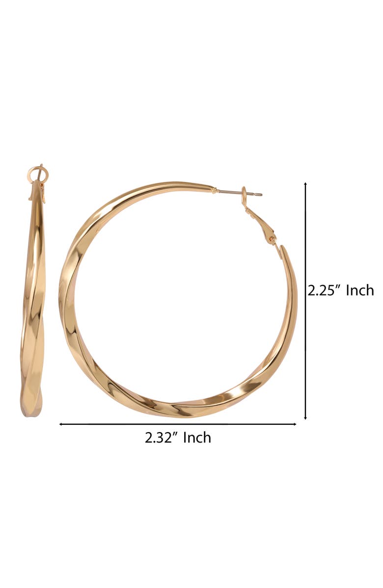 Jessica Simpson Twisted Gold Hoop Earrings, Alternate, color, Gold