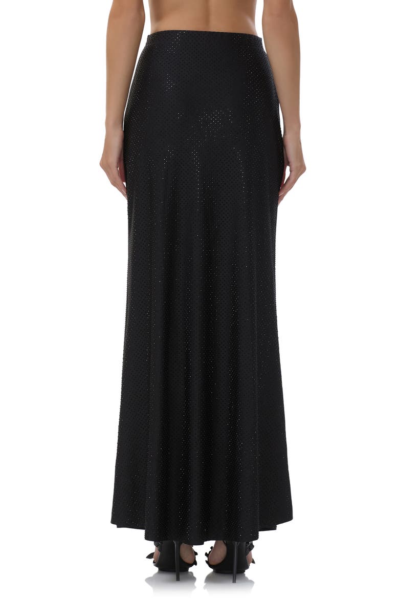 Tegan Metal Stud Jersey Maxi Skirt, Alternate, color, NOIR