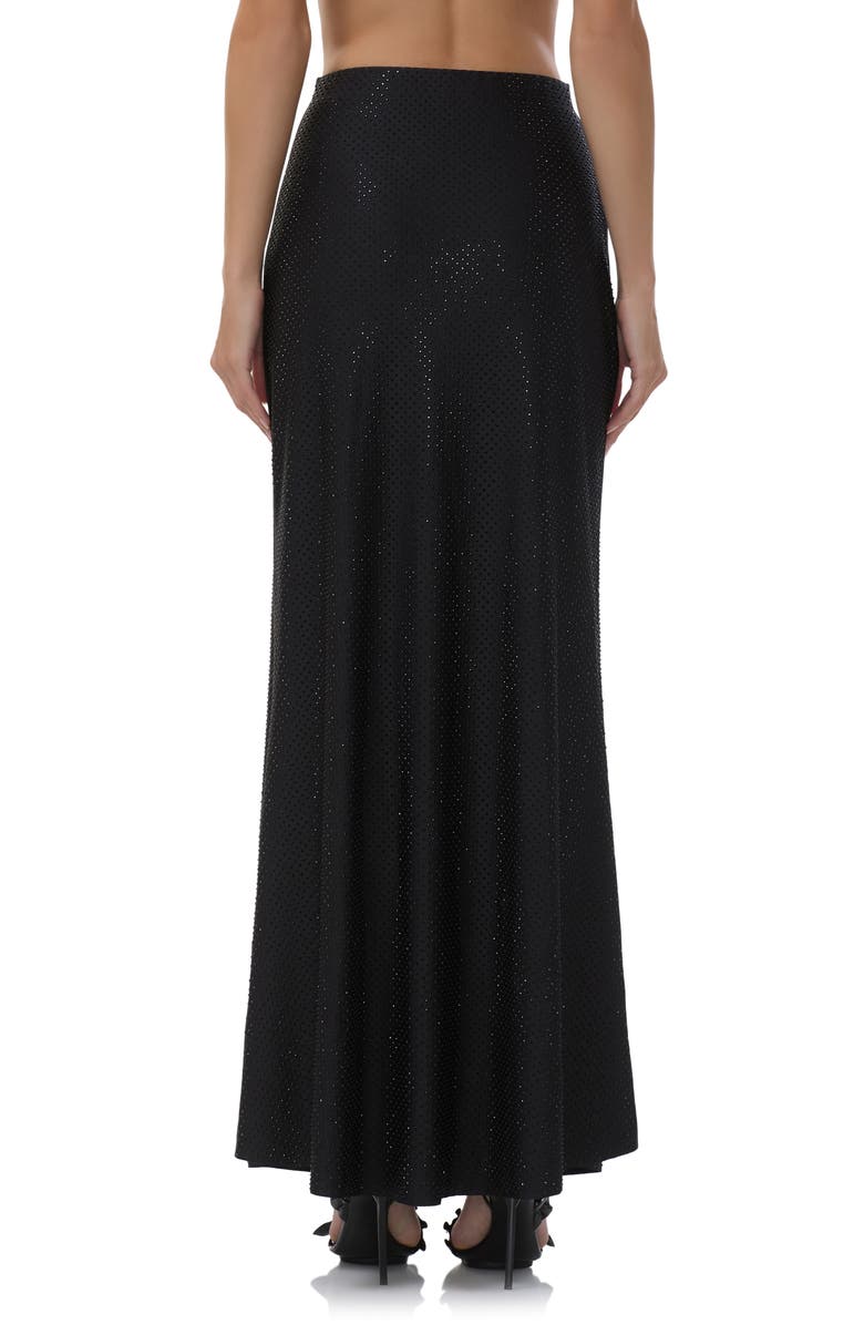 AFRM Tegan Metal Stud Jersey Maxi Skirt, Alternate, color, Noir