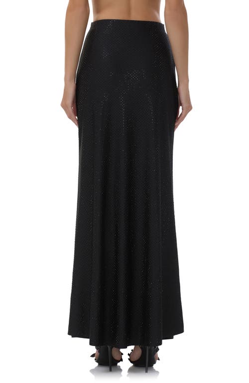 Afrm Tegan Metal Stud Jersey Maxi Skirt In Black