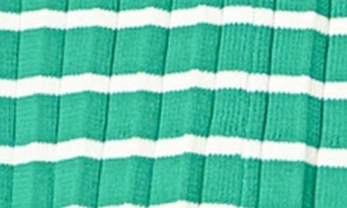 ENGLISH FACTORY ENGLISH FACTORY PLEATED STRIPE KNIT MINIDRESS