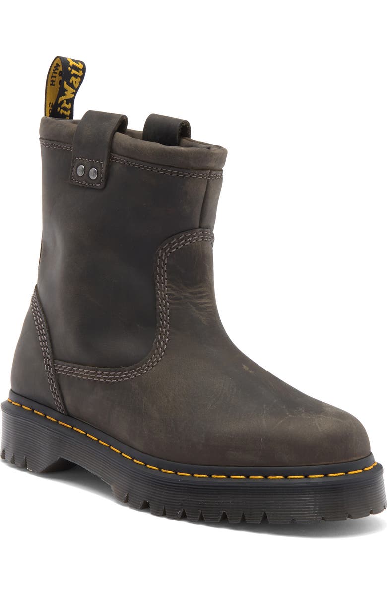Dr. Martens Anistone Lo Boot, Main, color, Charcoal Grey Burnished Waxy