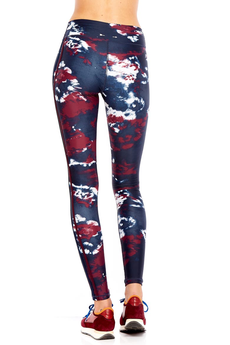 Royal Tie Dye Yoga Pants, Alternate, color, NAVY/ MULTI