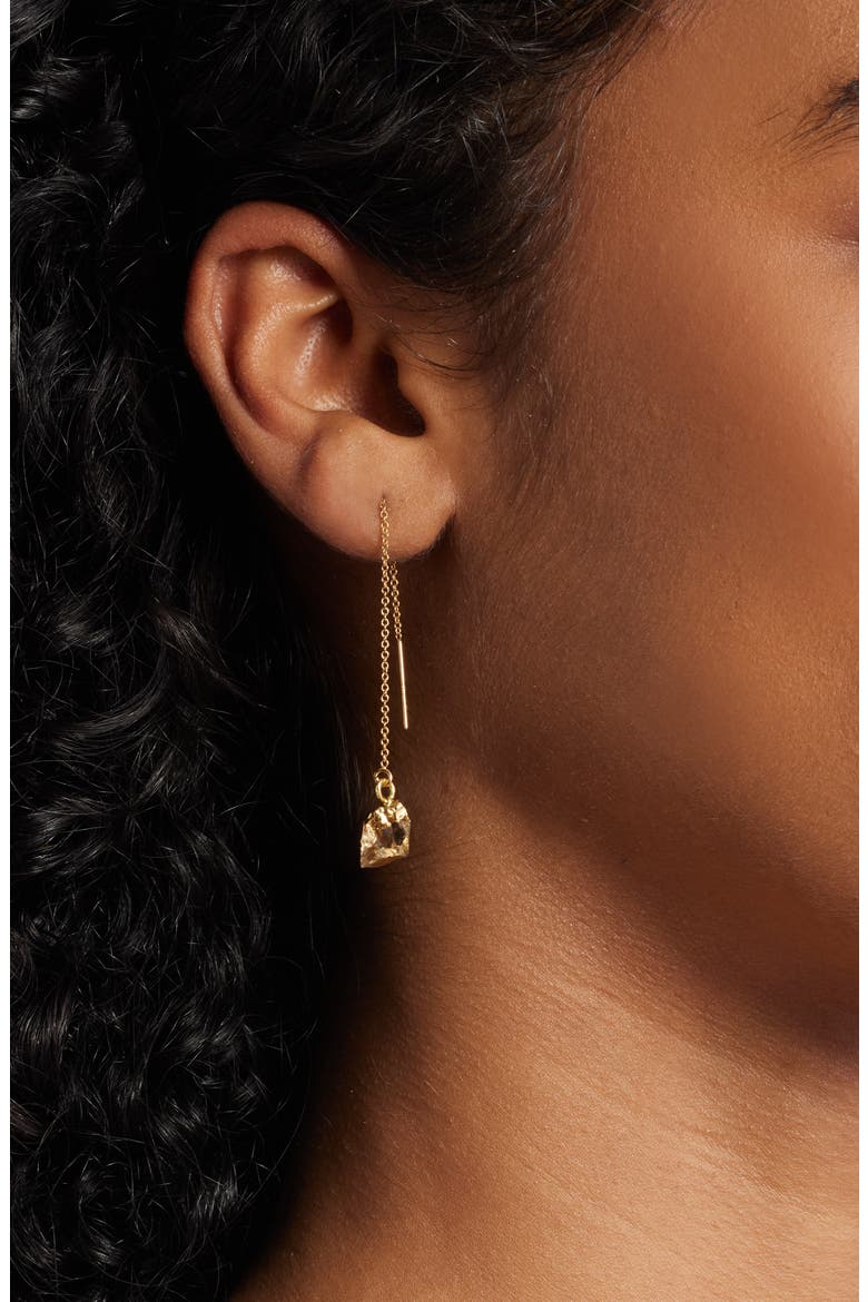 Aya Citrine Threader Earrings, Alternate, color, GOLD