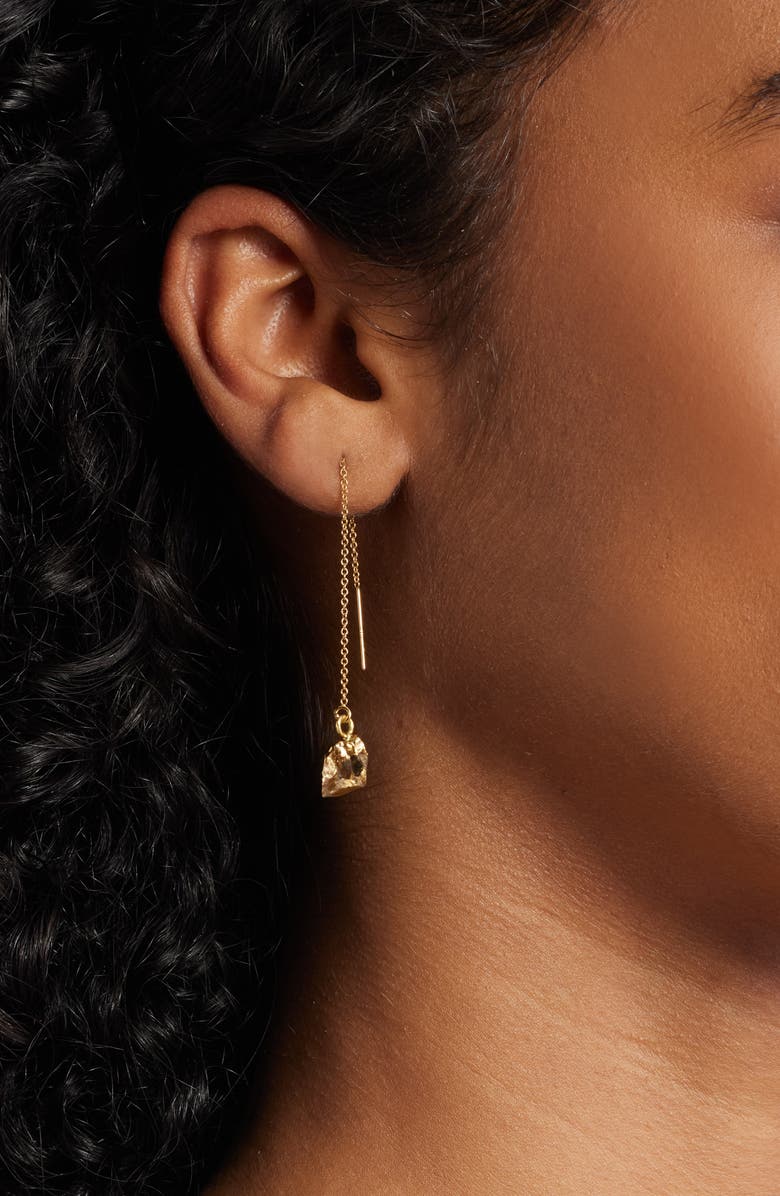 Kiara by Ki-ele Aya Citrine Threader Earrings, Alternate, color, Gold