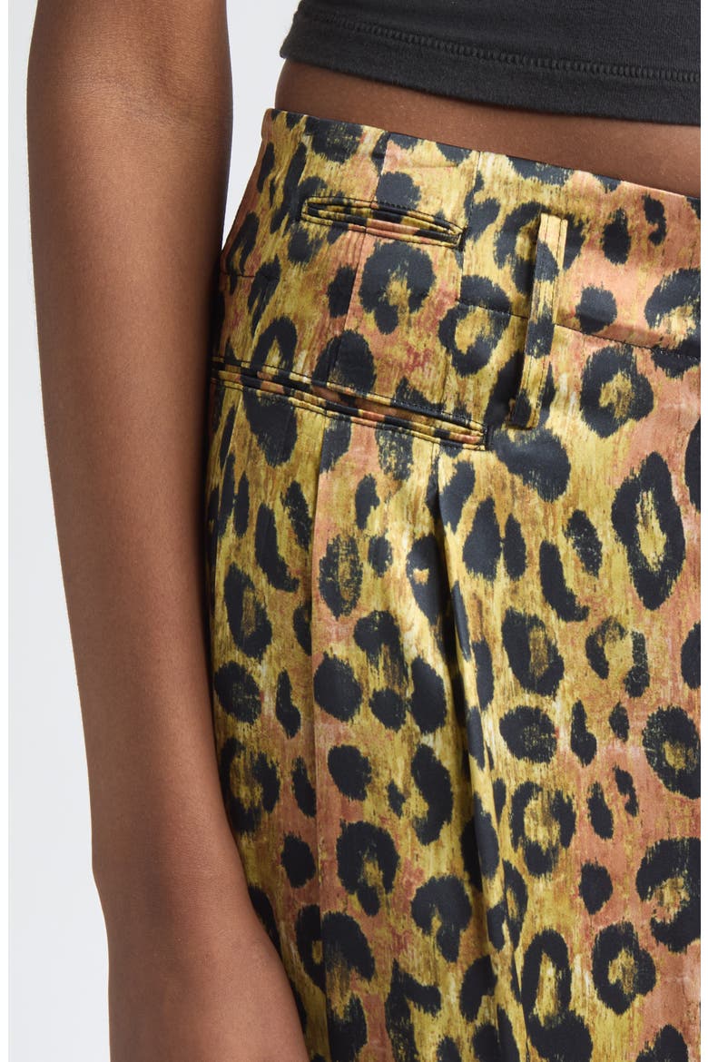 Triple Pleat Wide Leg Pants, Alternate, color, LIGHT BROWN PINK LEOPARD