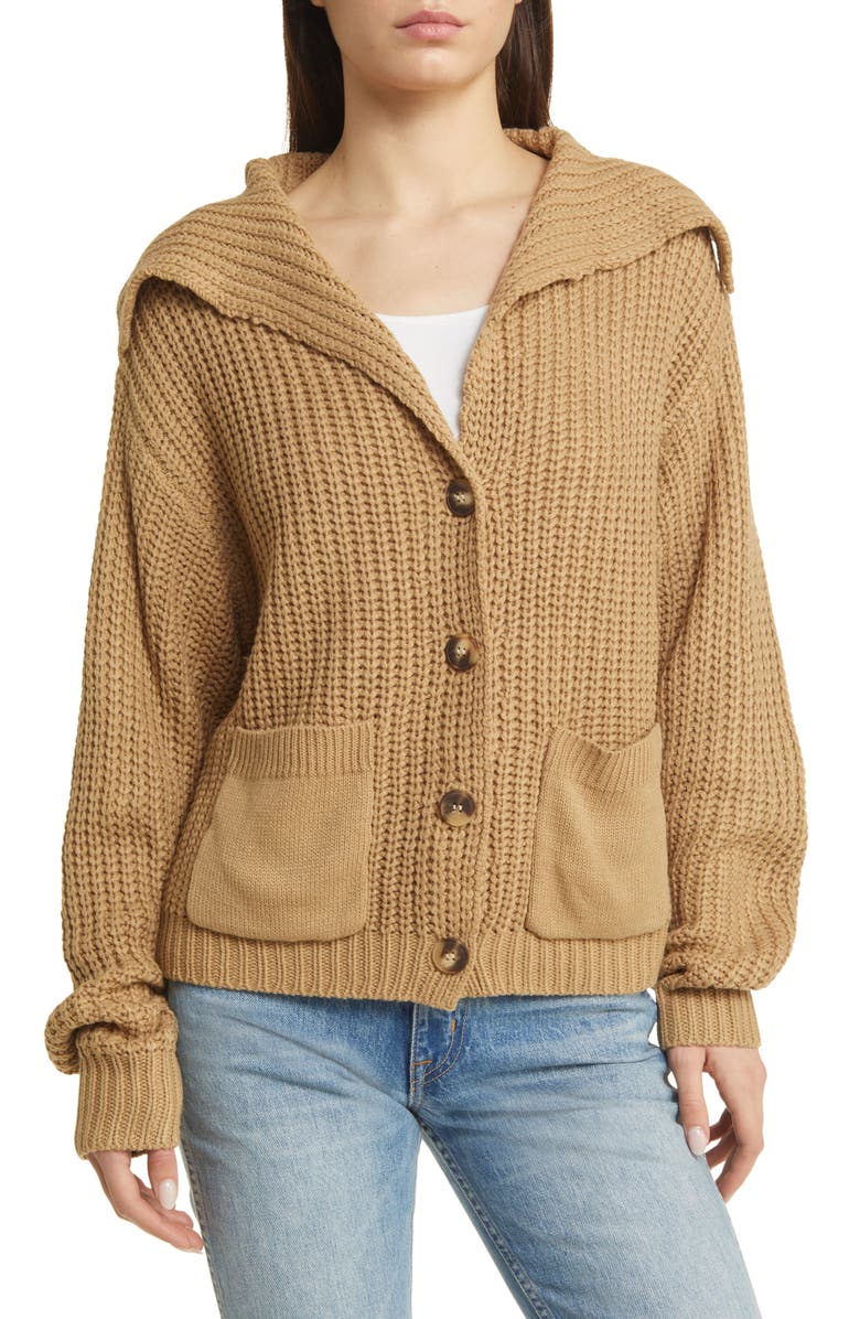 Petal & Pup Amelia Oversize Cardigan, Alternate, color, Camel