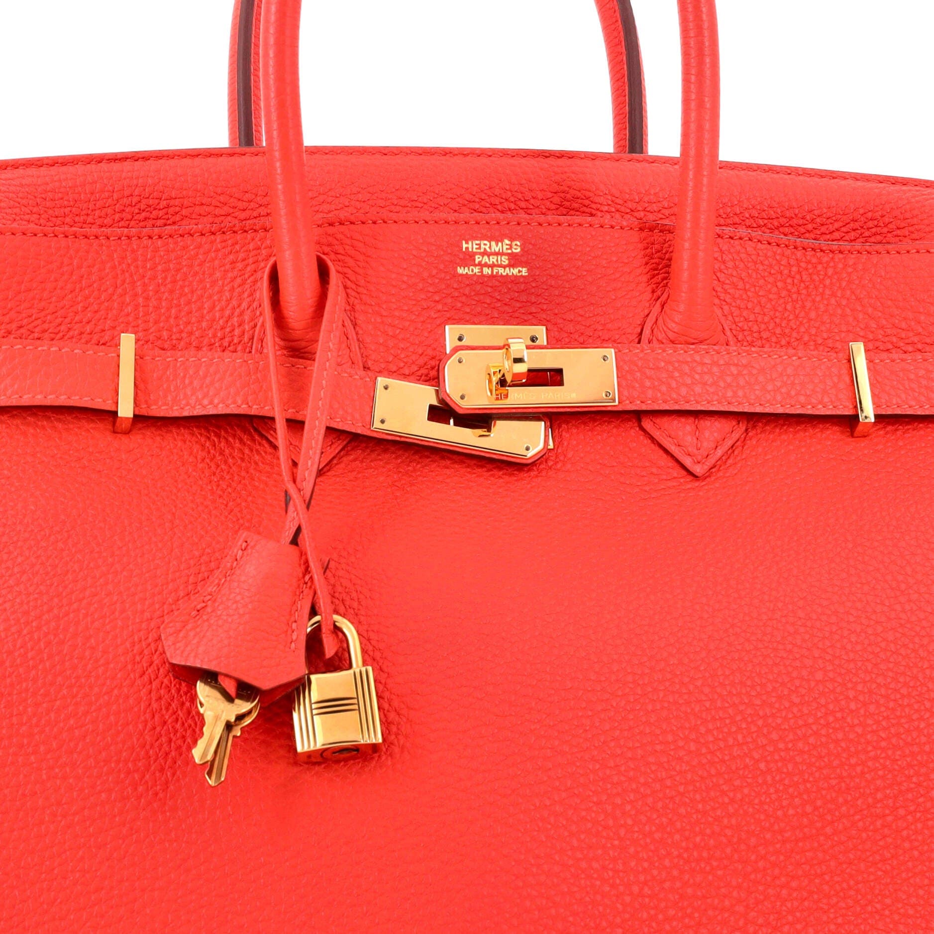 Birkin Handbag Orange Togo with Gold Hardware 35, Alternate, color, Red