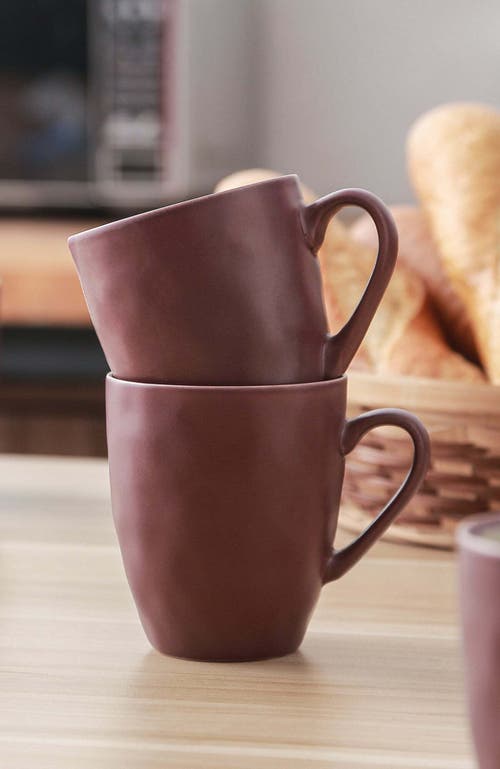 Stone Lain Serafina Stoneware 16-piece Dinnerware Set In Burgundy