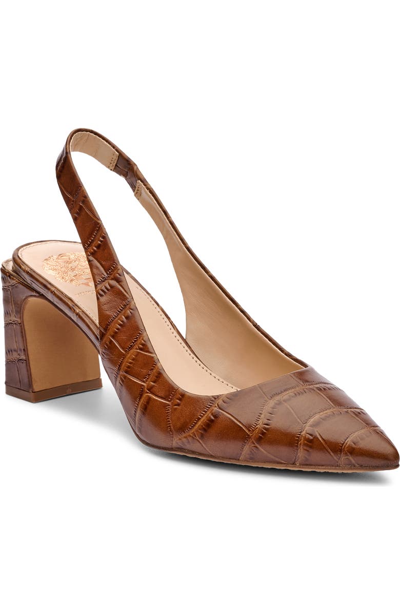 Vince Camuto Hamden Pointed Toe Slingback Pump, Main, color, Barn Brown