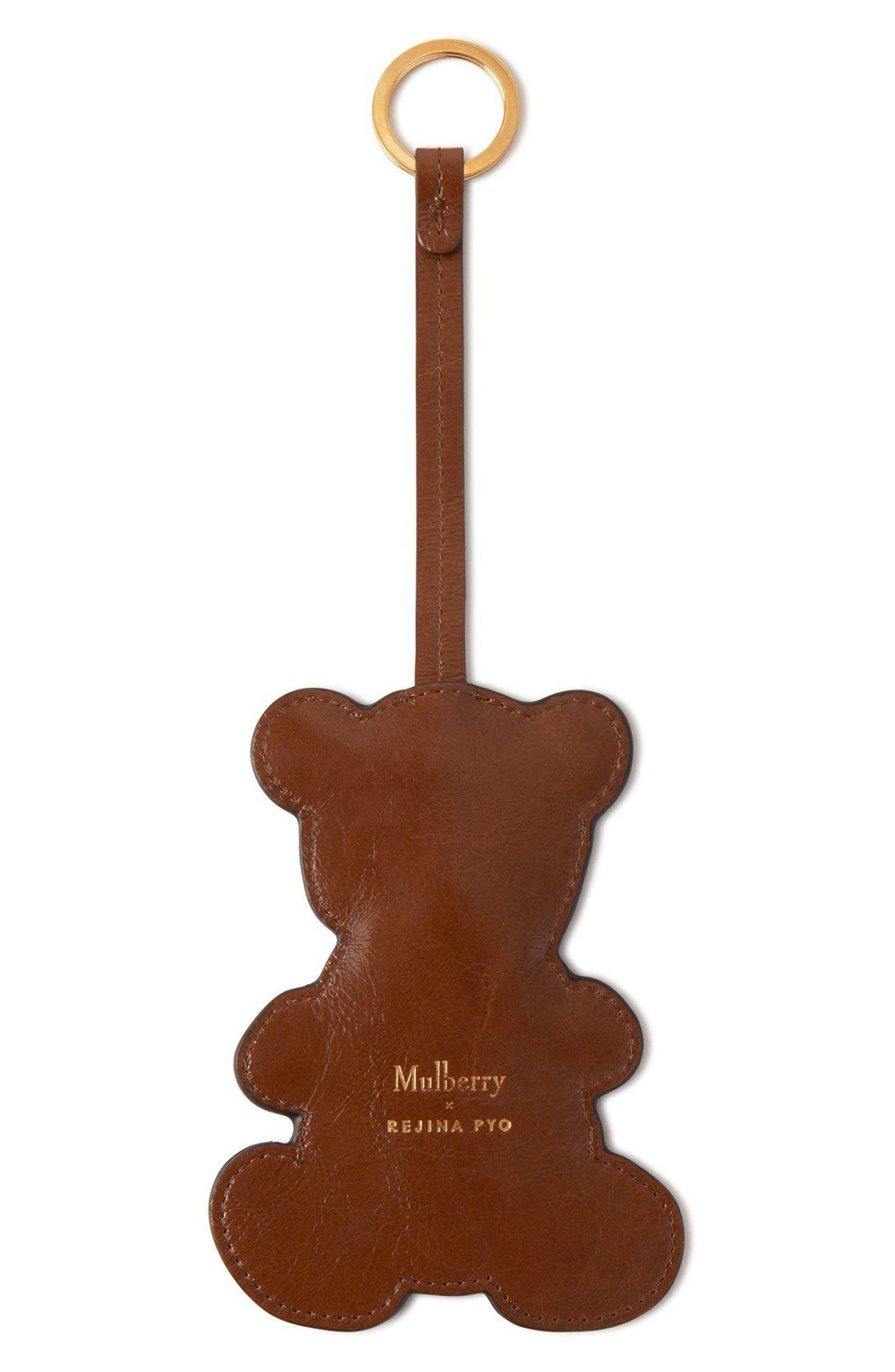 Mulberry x Rejina Pyo Leather Teddy Bear Charm, Alternate, color, 